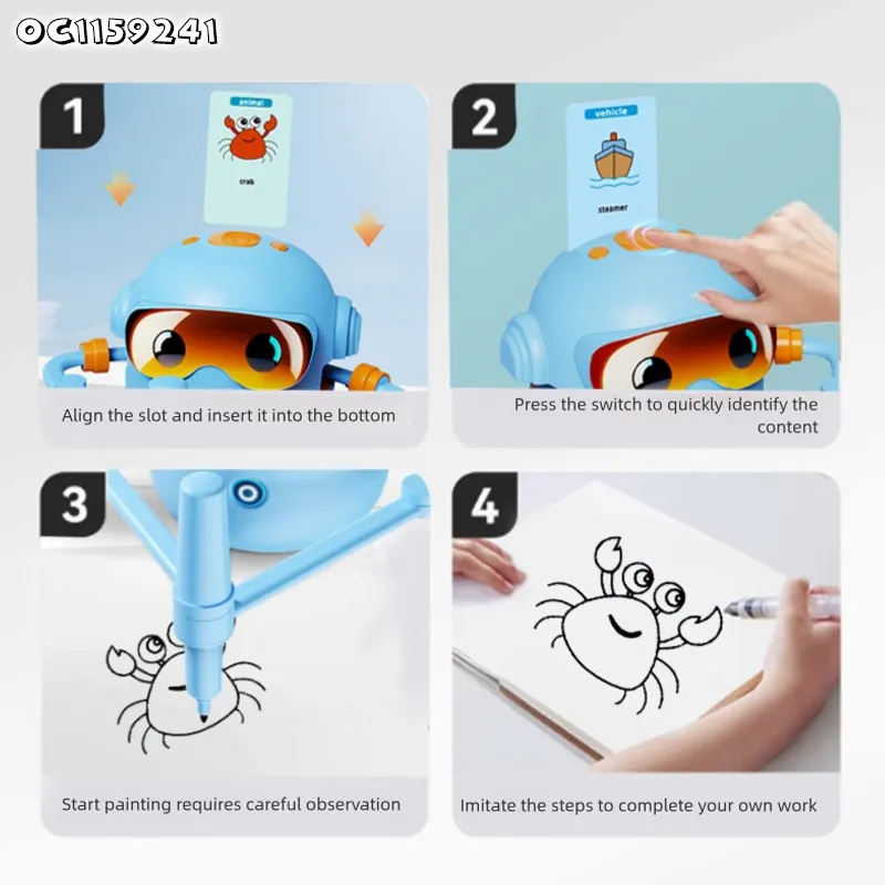 Electronic Toys Drawing Robot Pen Machine Draw with Cards for Kids Montessori Educational Drawing Robot Toys