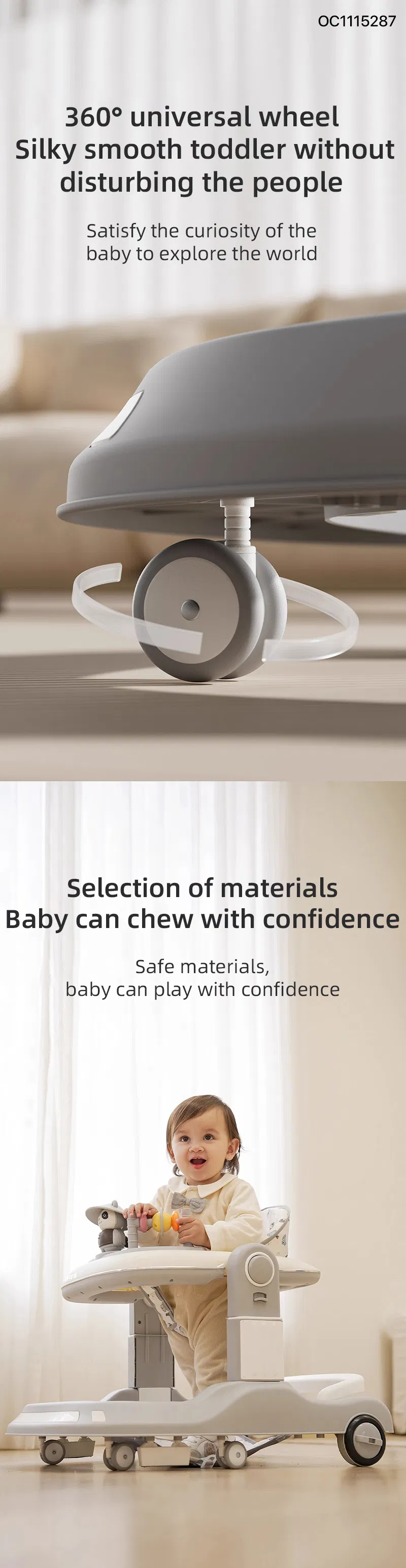 Wholesale Designed New Style Foldable Infant Standing Baby Walker with Wheels and Seat