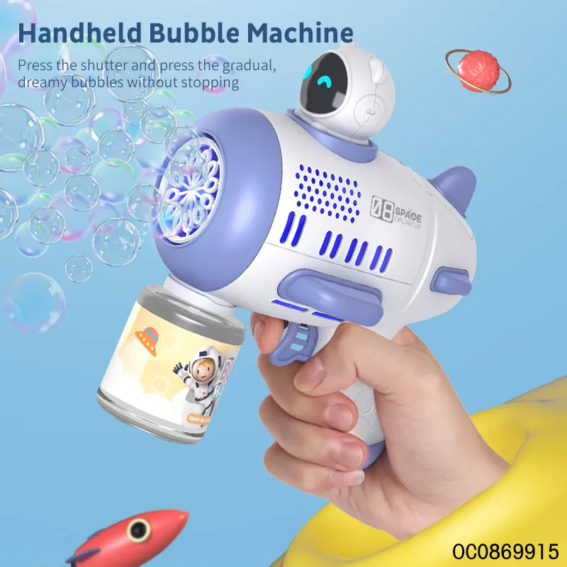 12 Holes Electric Space Astronaut Bubble Machine Gun with Solution with Light