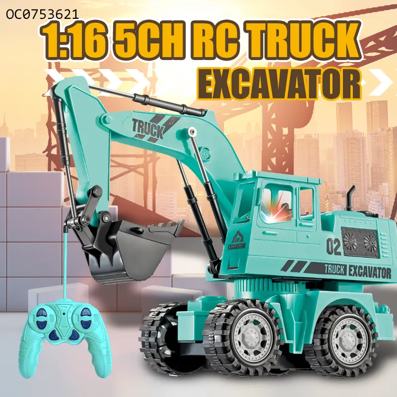 RC Miniature Excavation Equipment Remote Control Digger Kids Electric Construction Toys Excavator Electric RC Truck