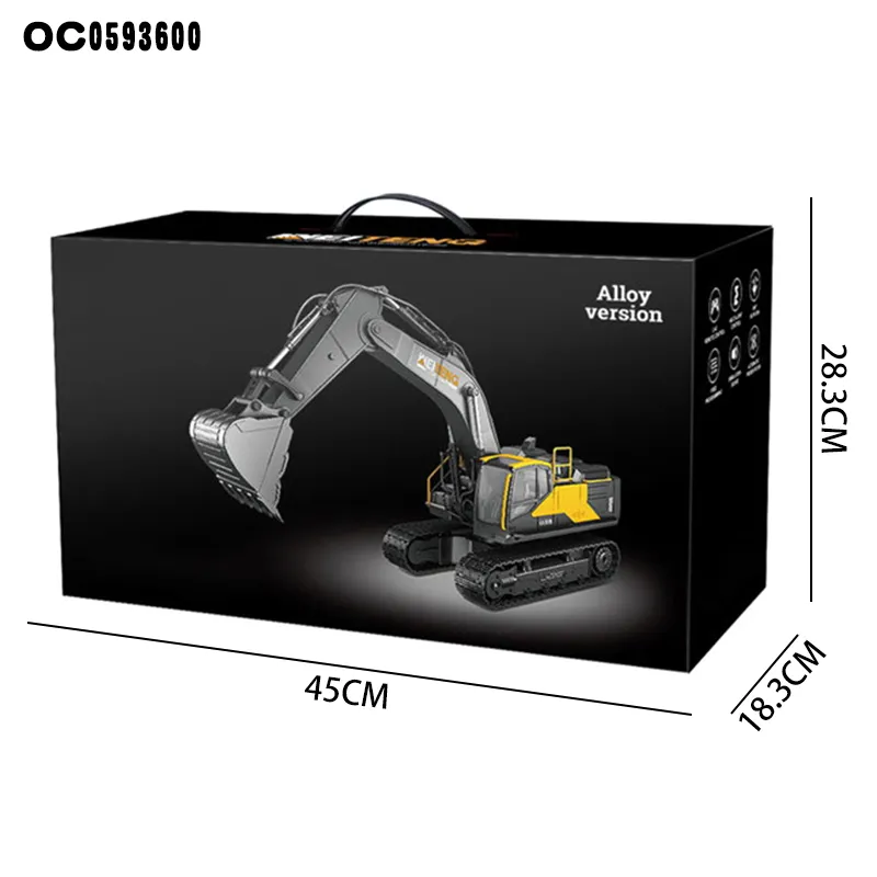 17 Channels Mini Plastic Remote Control Excavator RC Vehicle Educational Toy for Kids