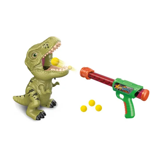 Cheap Plastic Soft Foam Bullet Moveable Dinosaur Shooting Games Toy Gun for Kids with Light Sound