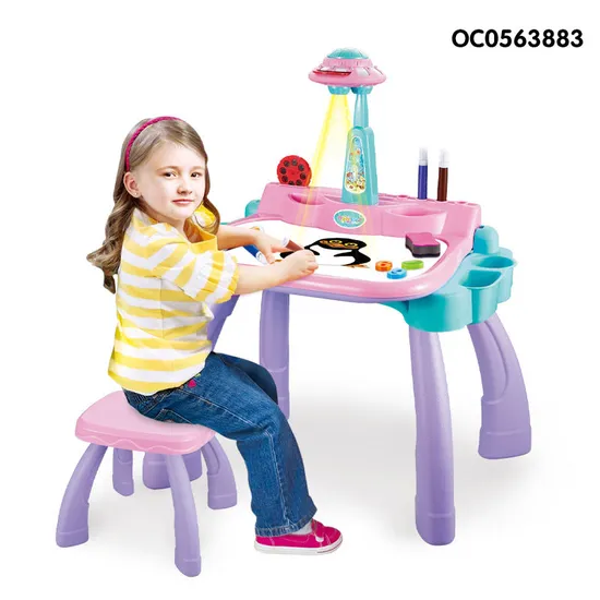 Children LED Light Wholesale Magnetic Writing Drawing Projector Painting Smart Table Board for Kids
