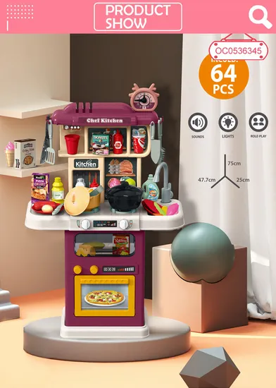 Wholesale Plastic Children House Food Toys Big Kitchen Cooking Pretend Role Play Set