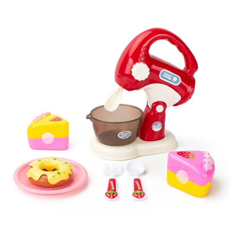 Wholesale Kitchen Kids Pretend Play Plastic Mini Kitchen Birthday Cake Toys with Knife and Fork