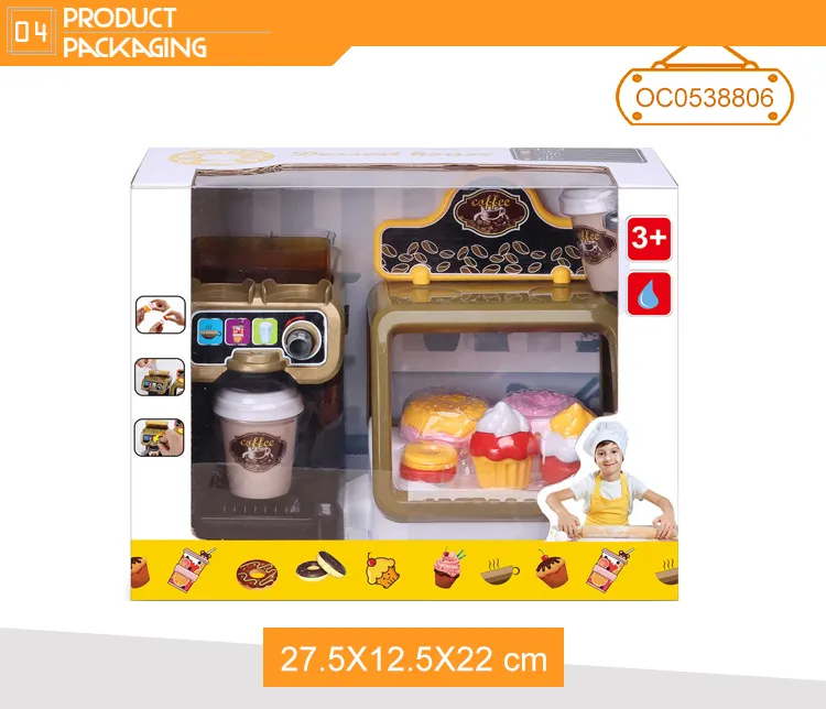 Cafe and Bakery Coffee Maker Pretend Best Educational Pretend Children Plastic Kitchen Food Set Toy