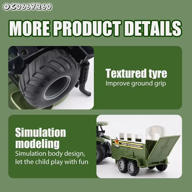 High Quality Toy Car Transporters Model Kids Remote Control RC Farmer Car Farmer Toy Truck with Sound