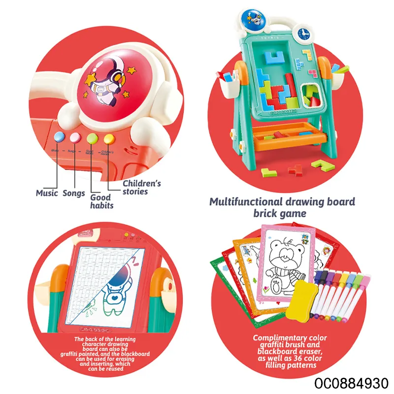 Montessori Building DIY Drawing Educational Kids Toys Wholesale Magnetic Writing Smart Drawing Board