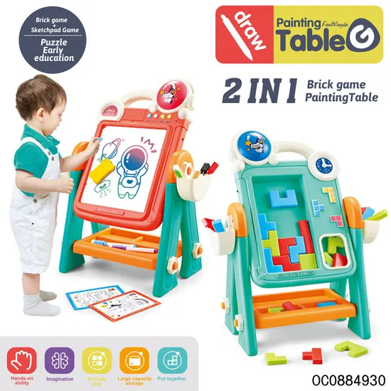 Montessori Building DIY Drawing Educational Kids Toys Wholesale Magnetic Writing Smart Drawing Board