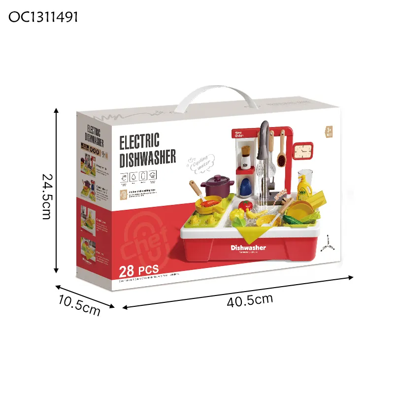 Wholesale Sounds Light Spray Sink Function Children Pretend Role Play Cooking Educational Kitchen Toy for Girl