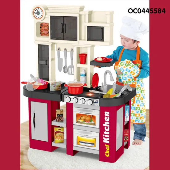 Wholesale Children Big Size Cooking Luxury Plastic Children House Play Kitchen Toys Gift Sets for Kids with Light Music