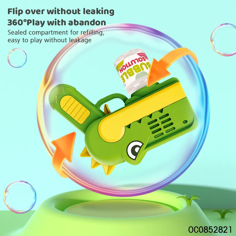 Multi Holes Light up Electric Dinosaur Bubble Maker Machine Guns for Kids