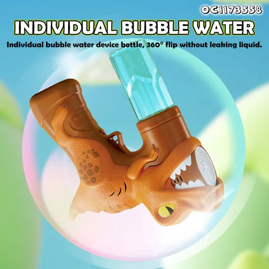 New Arrival Light up Electric Dinosaur Shaped Bubbles Gun Toys for Outdoor Children Play Game New Model Dinosaur Bubble Gun