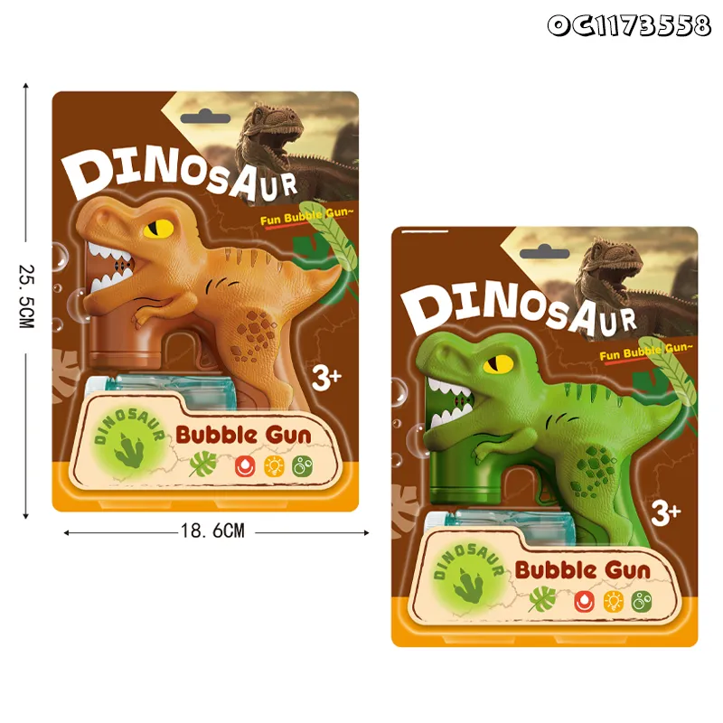 New Arrival Light up Electric Dinosaur Shaped Bubbles Gun Toys for Outdoor Children Play Game New Model Dinosaur Bubble Gun