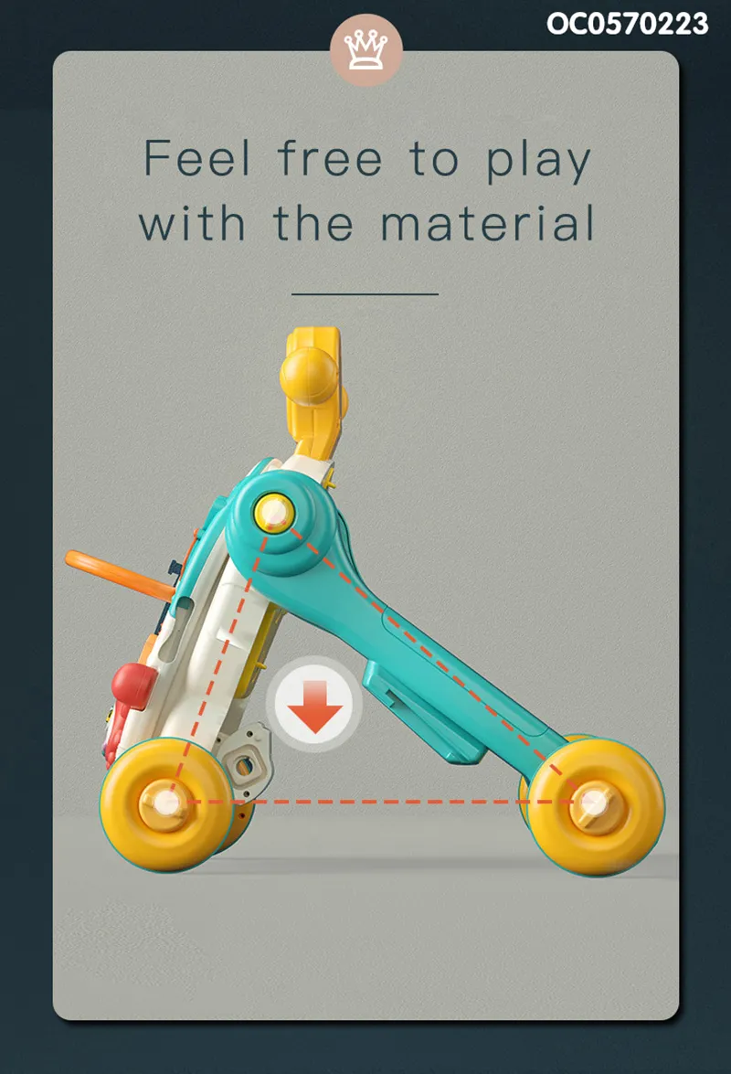 New 4 in 1 Multifunction Push Musical Wholesale Designed Educational Infant Standing Baby Walkers Toy
