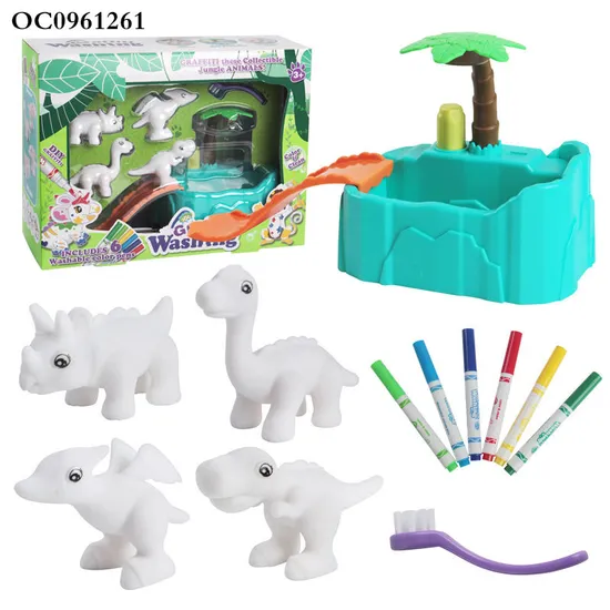 Wholesale Montessori Educational Kids Doodle Learning Graffiti Washing Animal Dinosaur Model Coloring Drawing DIY Toys for Kids