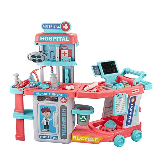 Funny Games Pretend Play Plastic Medical Montessori Hospital Interactive Creative Toy Doctor Set for Kids