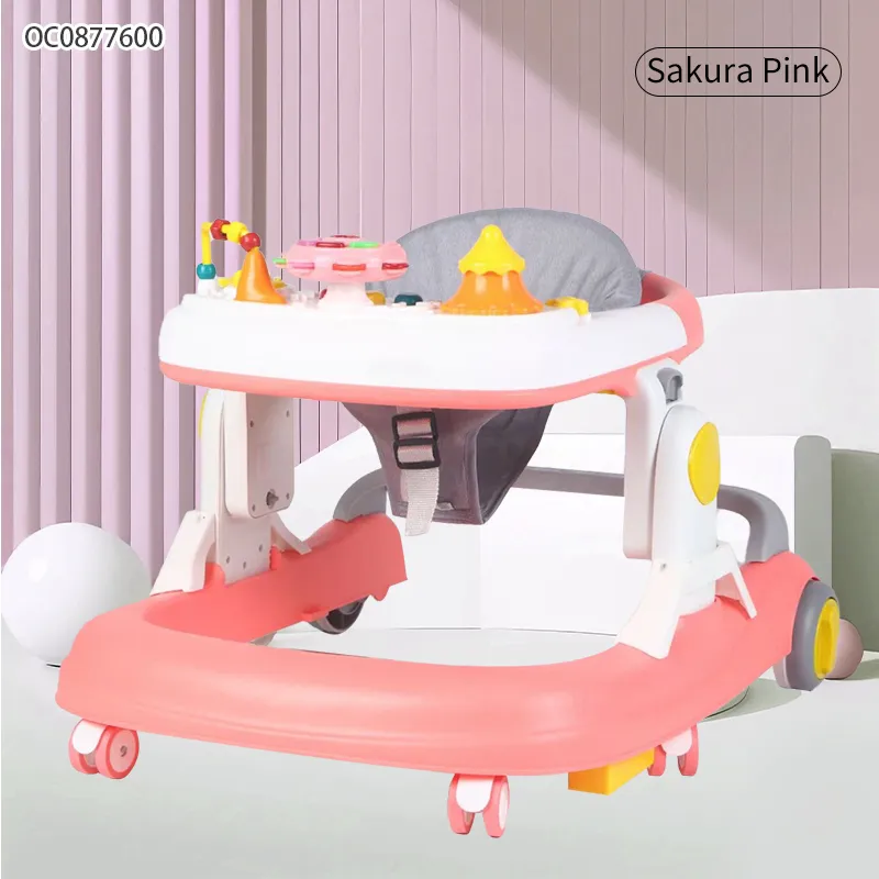 Wholesale 360 Degree Rotating Wheels New Design Educational Round Baby Chair Walker with Music