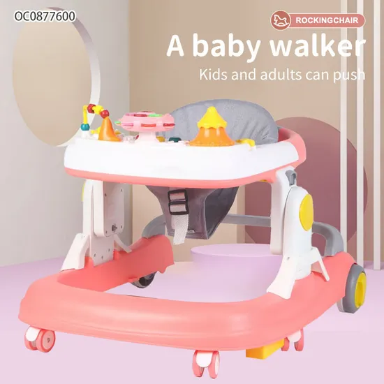 Wholesale 360 Degree Rotating Wheels New Design Educational Round Baby Chair Walker with Music