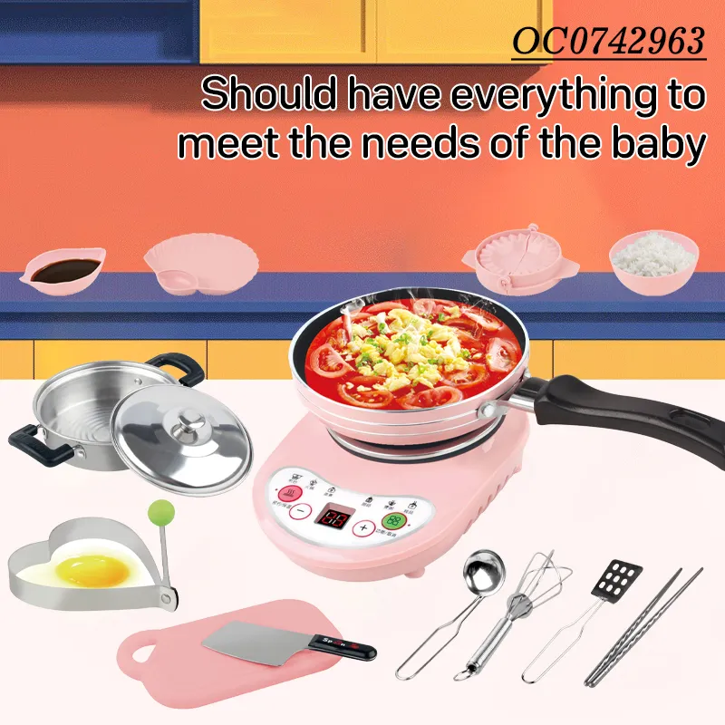Wholesale Mini Pretend Miniature Real Cooking Steel Kitchen Toys for Kids