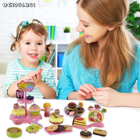 Wholesale Pretend Ice Cream Pretend Game Afternoon Tea Dessert Set Birthday Cake Cheap Children's Plastic Kitchens Food Toy for Kids