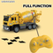 RC Plastic Concrete Mixer Truck Model 1: 24 Scale Engineering for Kids with Light with Remote Control Toys