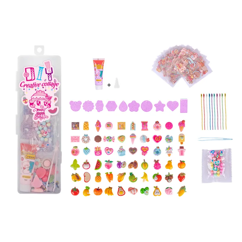 Wholesale Stickers Beads Glue Kids DIY Arts and Crafts Card Set Creative Handmade Toys for Girls