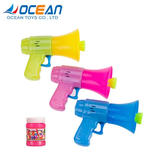 Wholesale Plastic Kids Megaphone Soap Bubble Maker Gun