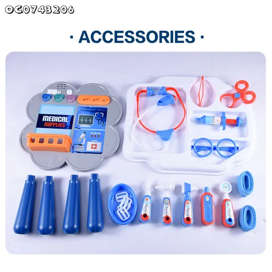 Light Music Function Hospital Role Play Montessori Baby Kids Electric Plastic Pretend Doctor Set Toy