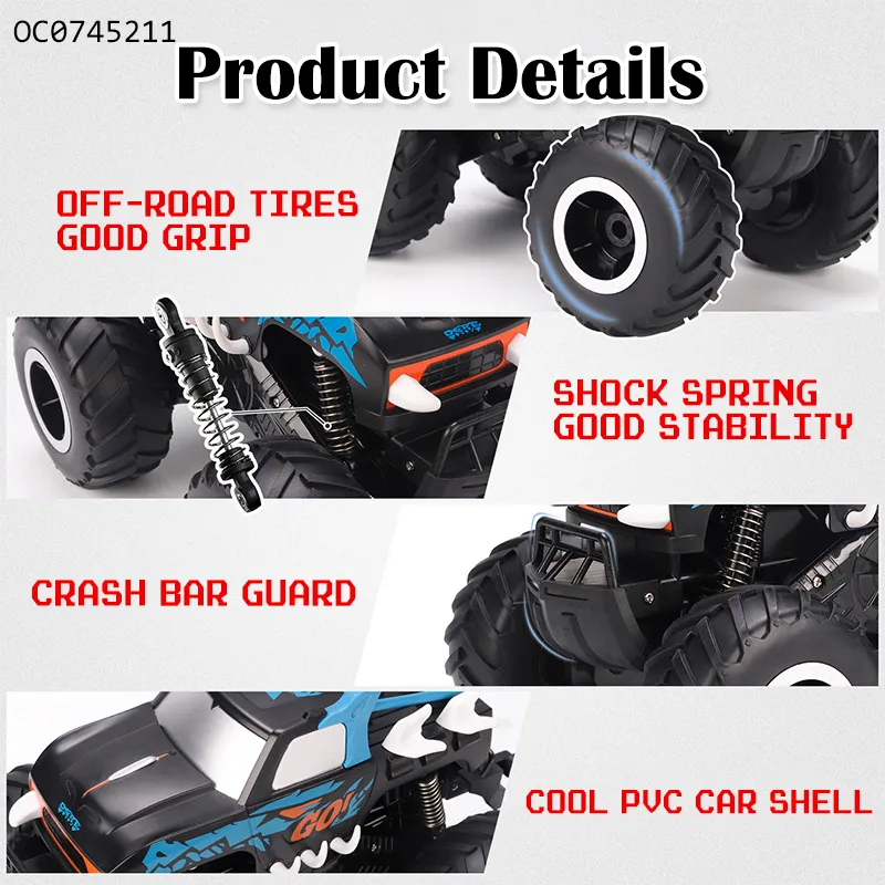 Wholesale 1: 16 Cool Land and Water Big Remote Control RC Offroad Stunt High Speed Car