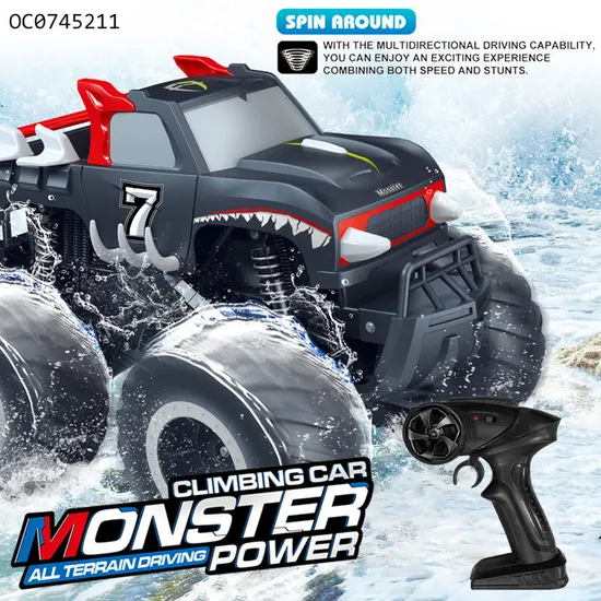 Wholesale 1: 16 Cool Land and Water Big Remote Control RC Offroad Stunt High Speed Car