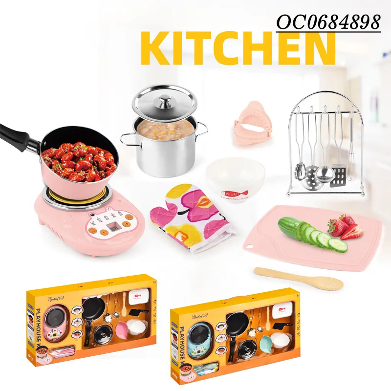 Wholesale Electronic Mini Real Pretend Cooking Children House Play Kitchen Toys Set for Kids