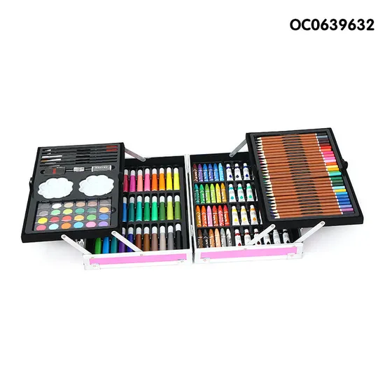 Wholesale Montessori 145 Pieces Crayons Oil Painting Pigments Brush Wholesale Kids Stationery Art Set Gift Creative Toy