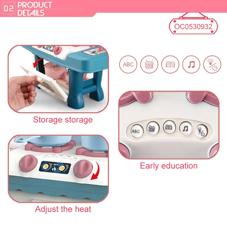 Plastic Pretend Cooking Toys Plastic Children House Play Mini Kitchen Set for Girls