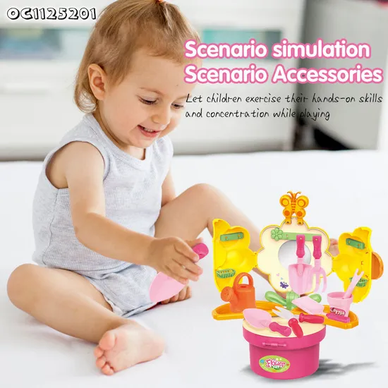 Preschool Educational Toys Plastic Garden Tool Kids Shovel Garden Toys Sand and Water Games with Exquisite Storage Tool Box Set