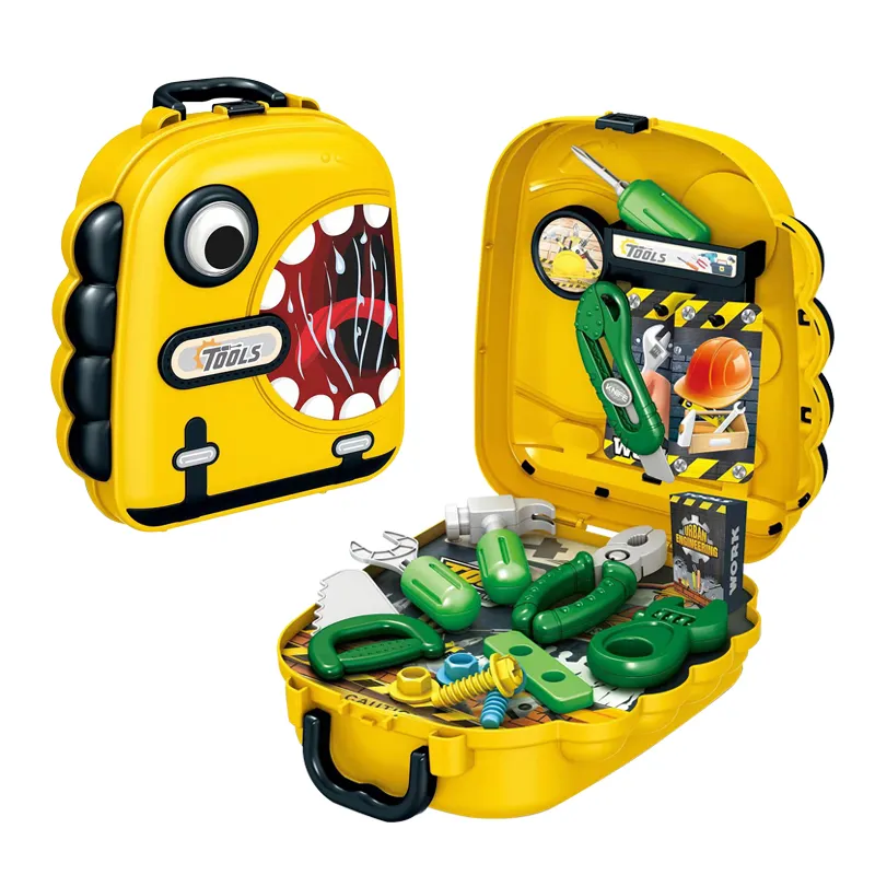 Wholesale Kids Pretend Play Repair Toy Mechanic Tool Box Set Toy for Kids with Backpack