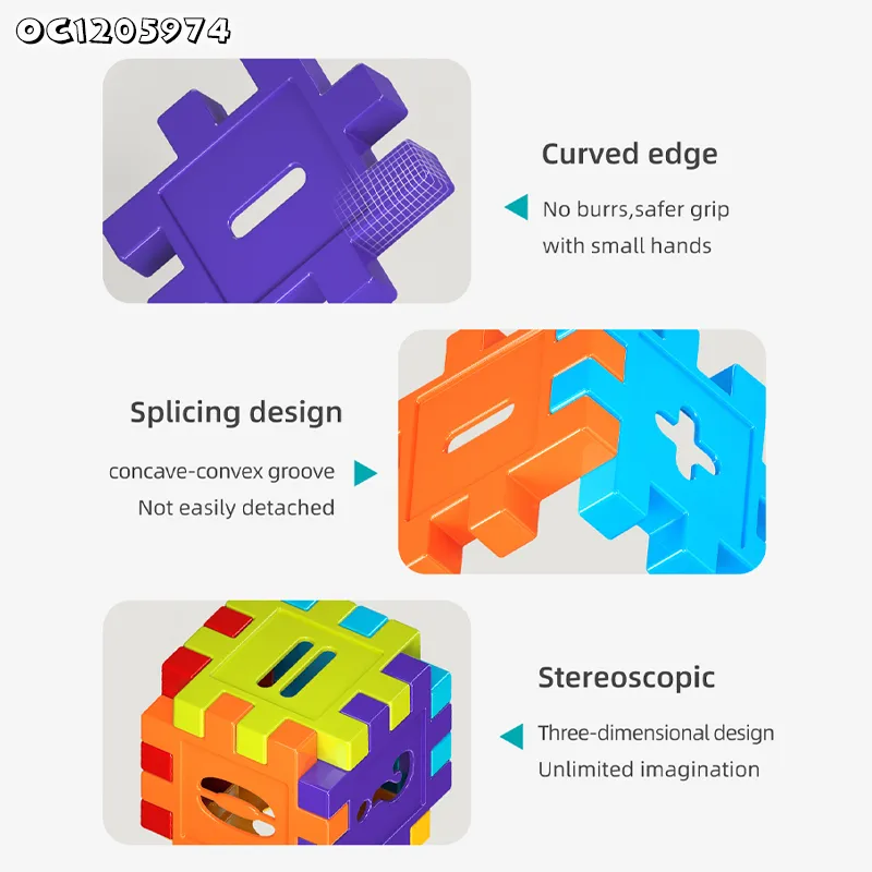 Wholesale Educational Montessori Popular DIY Plastic Educational Learning Building Blocks Toy