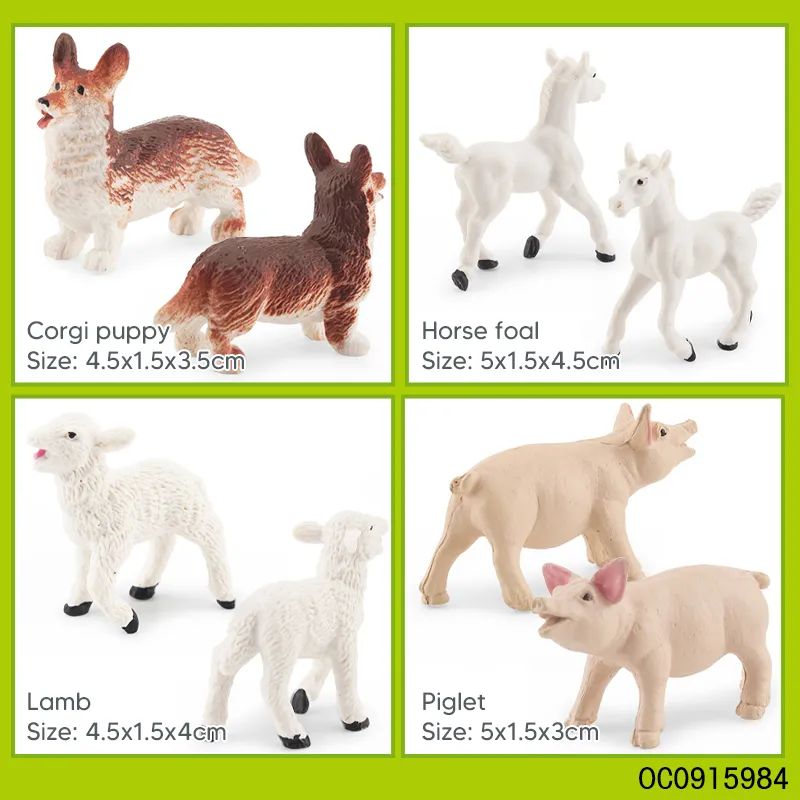 Wholesale Montessori Educational Plastic Realistic Model Farm Animals Set Educational Toys