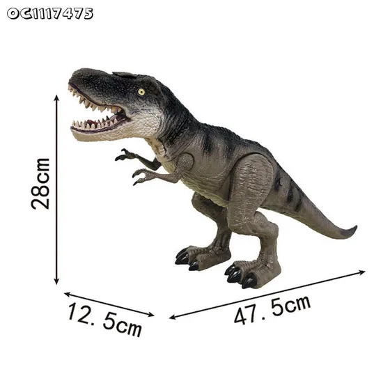 RC Model Remote Control Walking Dinosaur Toy Mist Action Realistic Jurassic Tyrannosaurus Rex Toy with Roar and Light for Boys Girls