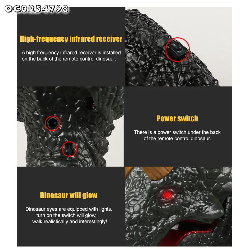 Interactive Realistic Animatronic Robotic Toy Walking Dinosaur Triceratop Infrared Remote Control Toy with Light and Sound Wholesale