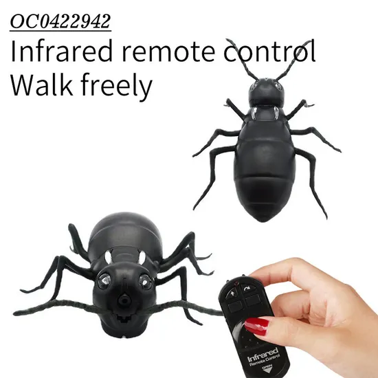 Wholesale Plastic Black Scary Crawling Remote Control Animal Model Spider Toy for Kids