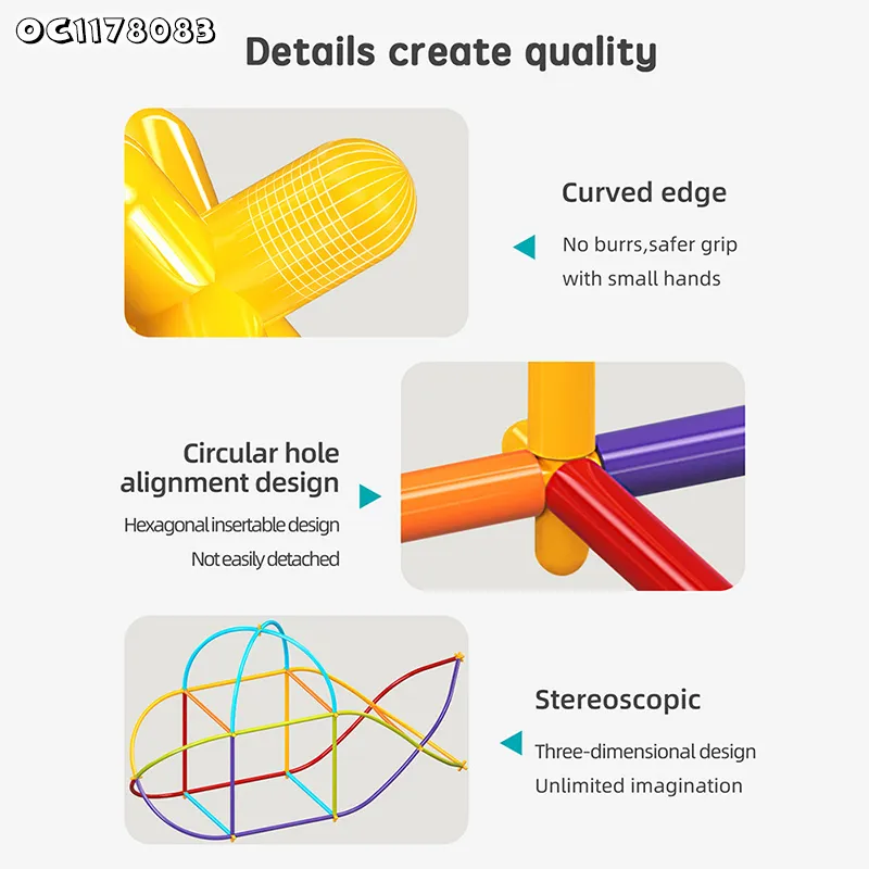 Wholesale Montessori Plastic Soft Connect Construction Building Block Creative Play Toys for Kid