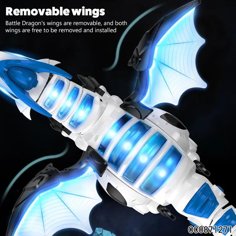 Wholesale Remote Control Walking LED RC Dinosaur Robot Battle Toy with Mist Spray