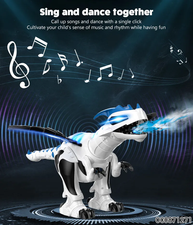 Wholesale Remote Control Walking LED RC Dinosaur Robot Battle Toy with Mist Spray