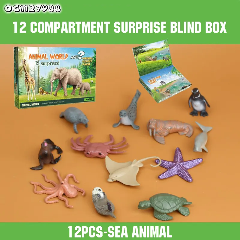 Wholesale Montessori Educational Cognitive 3D Mini Realistic Plastic Sea World Marine Animal Models Popular Toys