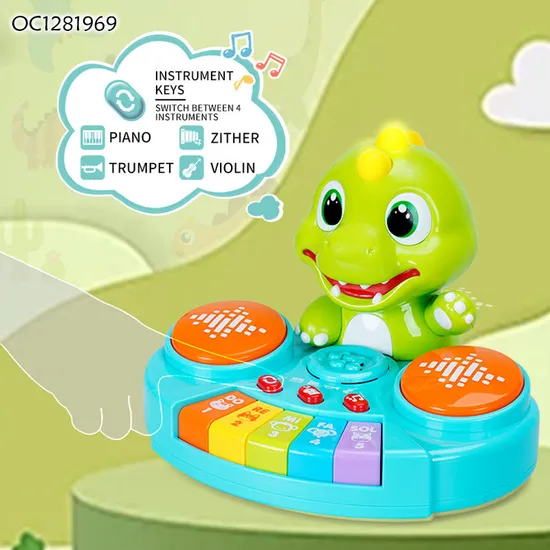 Wholesale Baby Learning Educational Musical Instrument Light up Plastic Animal Sound Electronic Cartoon Piano Keyboard Toy