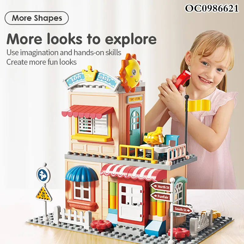 Wholesale Montessori Educational Plastic Popular DIY Building Block Set Toys