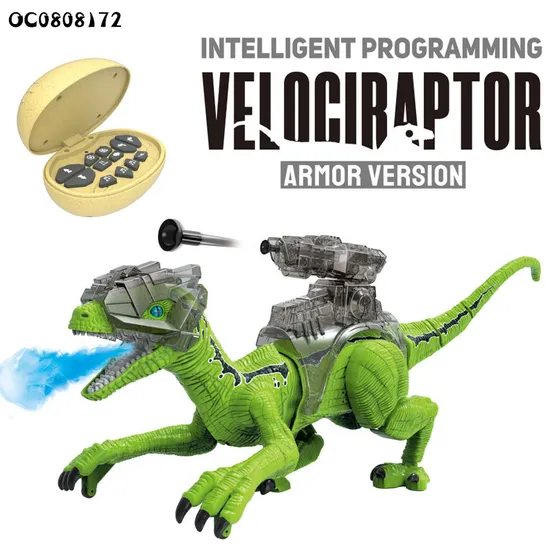 Remote Control Electronic Walking Dinosaur Toy for Kids Boys Girls with Water Mist Spray