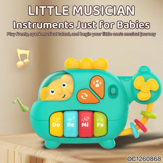 Wholesale Electronic Cartoon Battery Operated Happy Learning Piano Toys Kids with Light and Music