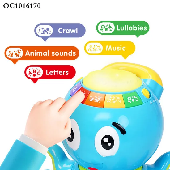 Wholesale Montessori Piano Drum Keyboard Musical Instrument Small Light Musical Crawling Baby Electronic Toy with LED Lights